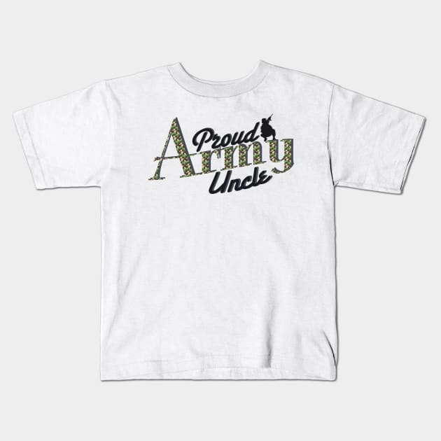 Proud Army Uncle Patriotic Military Veteran Gift Kids T-Shirt by chrizy1688